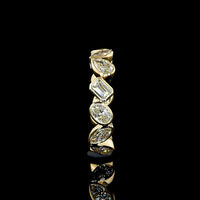 18K Yellow Gold Mixed Shape Eternity Band with Bezel Set Pear, Oval, and Marquise Lab Diamonds - 2.84 Carats Total Diamond Weight - Covaloro Fine Jewelry