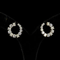 18K Yellow Gold Mixed Shape Special Earrings with Prong Set Brilliant and Radiant Cut Lab Diamonds - 5.25 Carats Total Diamond Weight - Covaloro Fine Jewelry