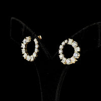 18K Yellow Gold Mixed Shape Special Earrings with Prong Set Brilliant and Radiant Cut Lab Diamonds - 5.25 Carats Total Diamond Weight - Covaloro Fine Jewelry