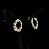 18K Yellow Gold Mixed Shape Special Earrings with Prong Set Brilliant and Radiant Cut Lab Diamonds - 5.25 Carats Total Diamond Weight - Covaloro Fine Jewelry