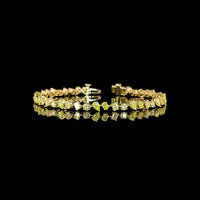 18K Yellow Gold Mixed Shape Station Bracelet with Fancy Vivid Yellow Lab Diamonds - 5.61 Total Carat Weight - Covaloro Fine Jewelry