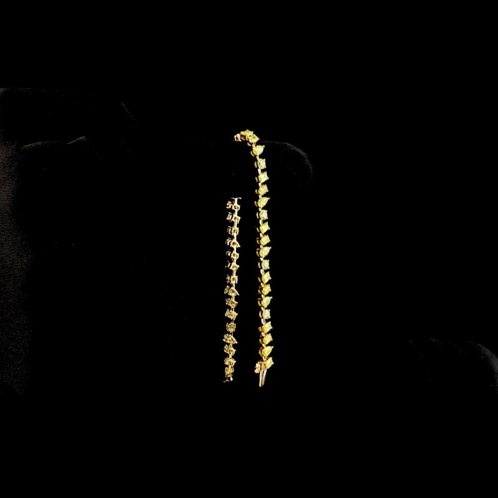 18K Yellow Gold Mixed Shape Station Bracelet with Fancy Vivid Yellow Lab Diamonds - 5.61 Total Carat Weight - Covaloro Fine Jewelry