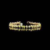 18K Yellow Gold Mixed Shape Station Bracelet with Fancy Vivid Yellow Lab Diamonds - 8.44 Carats Total Diamond Weight - Covaloro Fine Jewelry