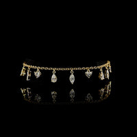 18K Yellow Gold Mixed Shape Station Bracelet with Pear, Heart, and Marquise Lab Diamonds - 2.10 Carats Total Diamond Weight - Covaloro Fine Jewelry
