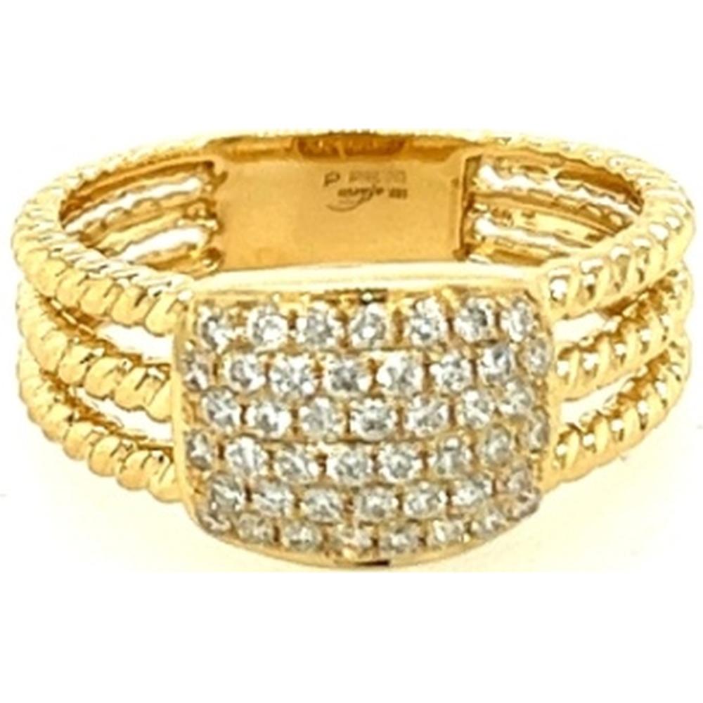 18K Yellow Gold Multi-Row Diamond Pavé Statement Ring by Afarin