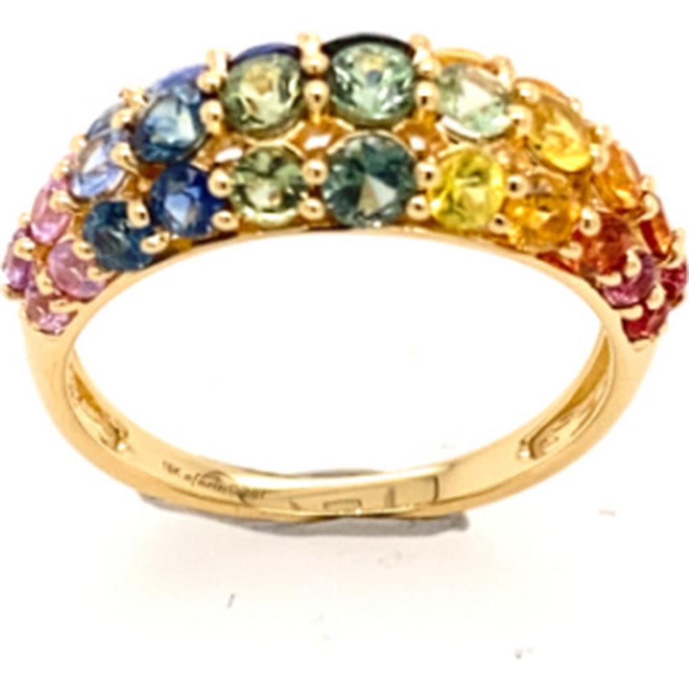 18K Yellow Gold Multi Sapphire Band Ring by Afarin