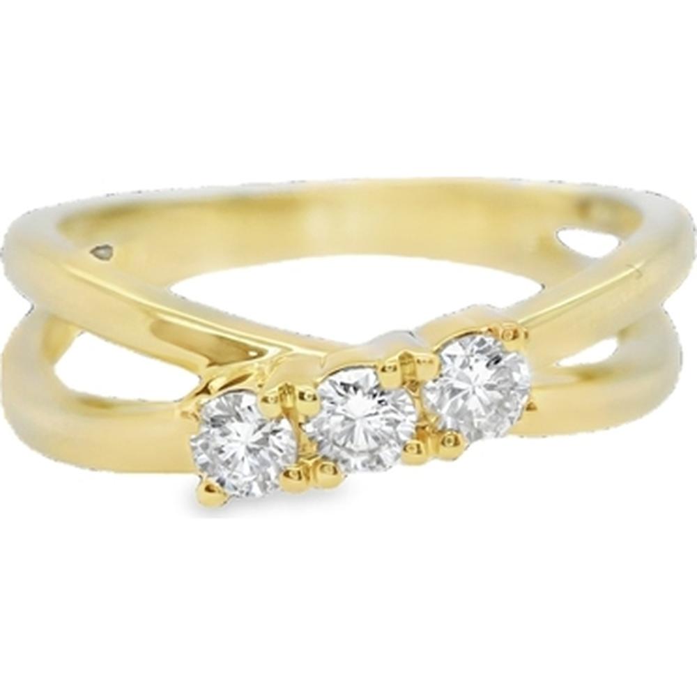 Gold Rings Open Rings 18K Yellow Gold Open Band Ring with Prong-Set Round Diamonds by Afarin ...