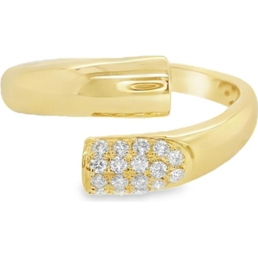18K Yellow Gold Open Contemporary Ring with Round Diamonds by Afarin