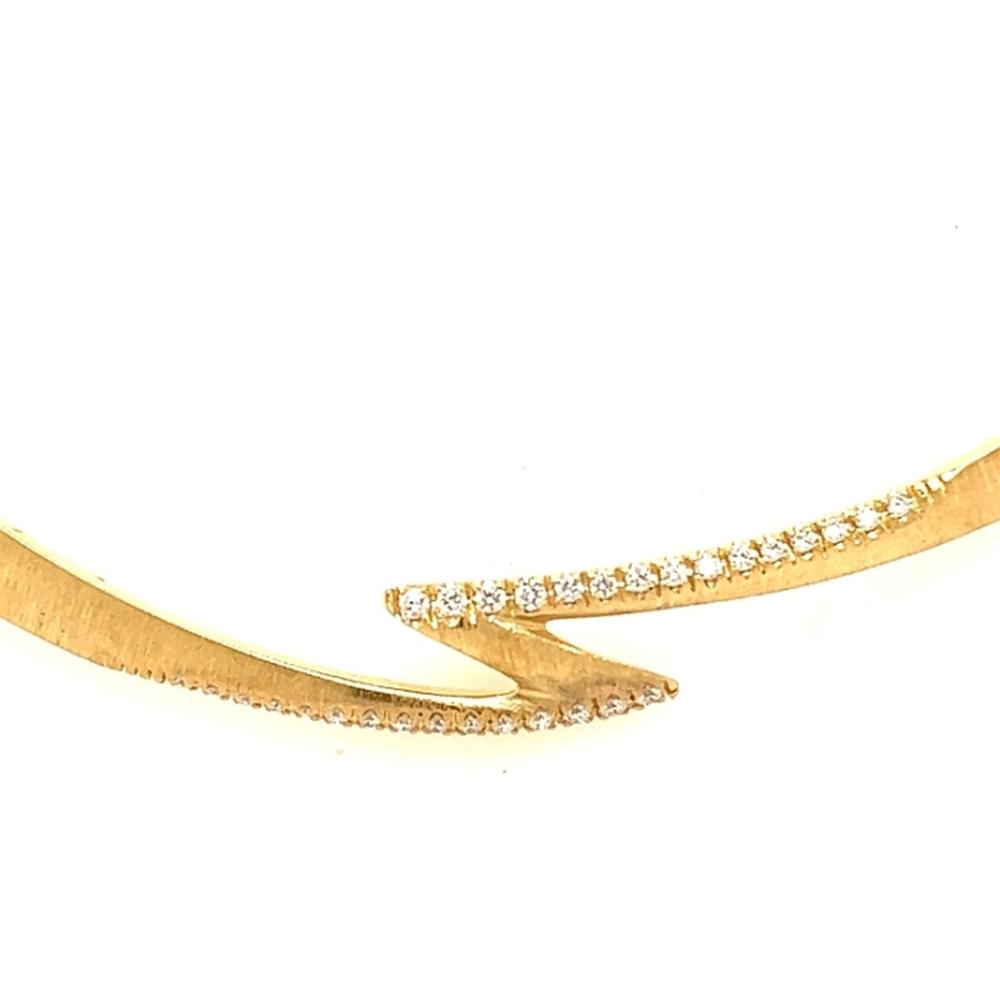 18K Yellow Gold Open Design Necklace with Diamond Accents by Afarin
