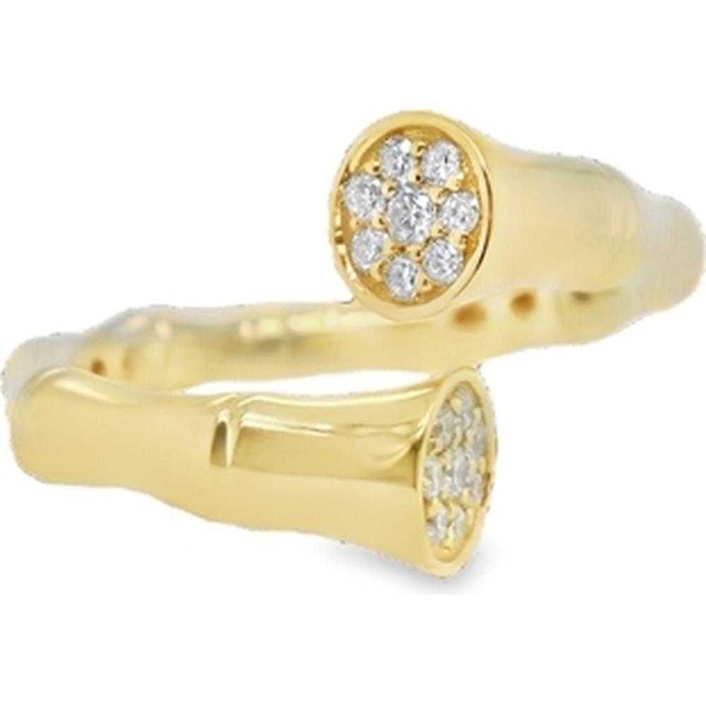 18K Yellow Gold Open Diamond Cluster Ring with Round Diamonds by Afarin