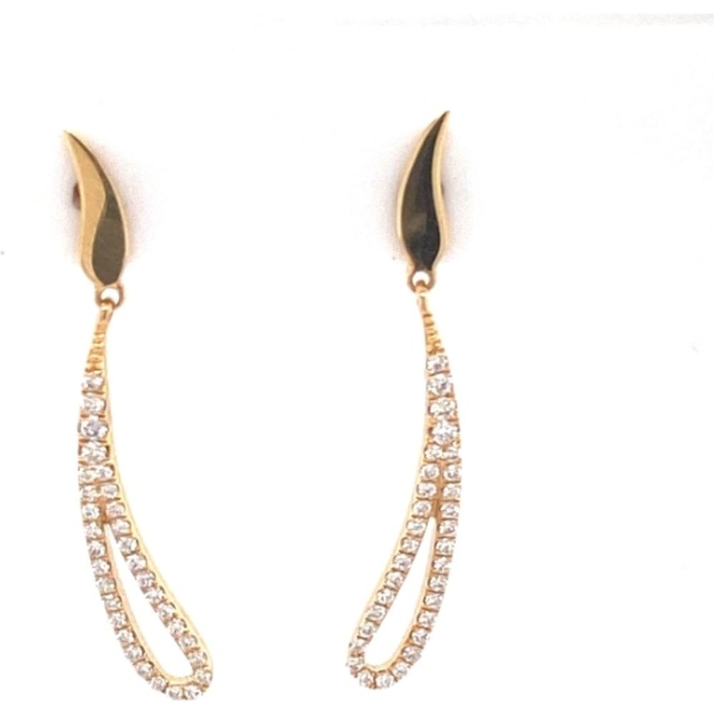 18K Yellow Gold Open Drop Earrings with Diamond Accents by Afarin