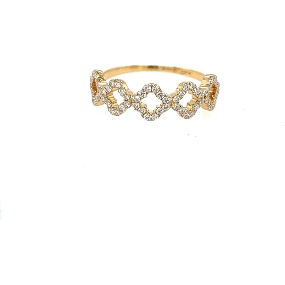 18K Yellow Gold Open Motif Ring with Diamond Accents by Afarin