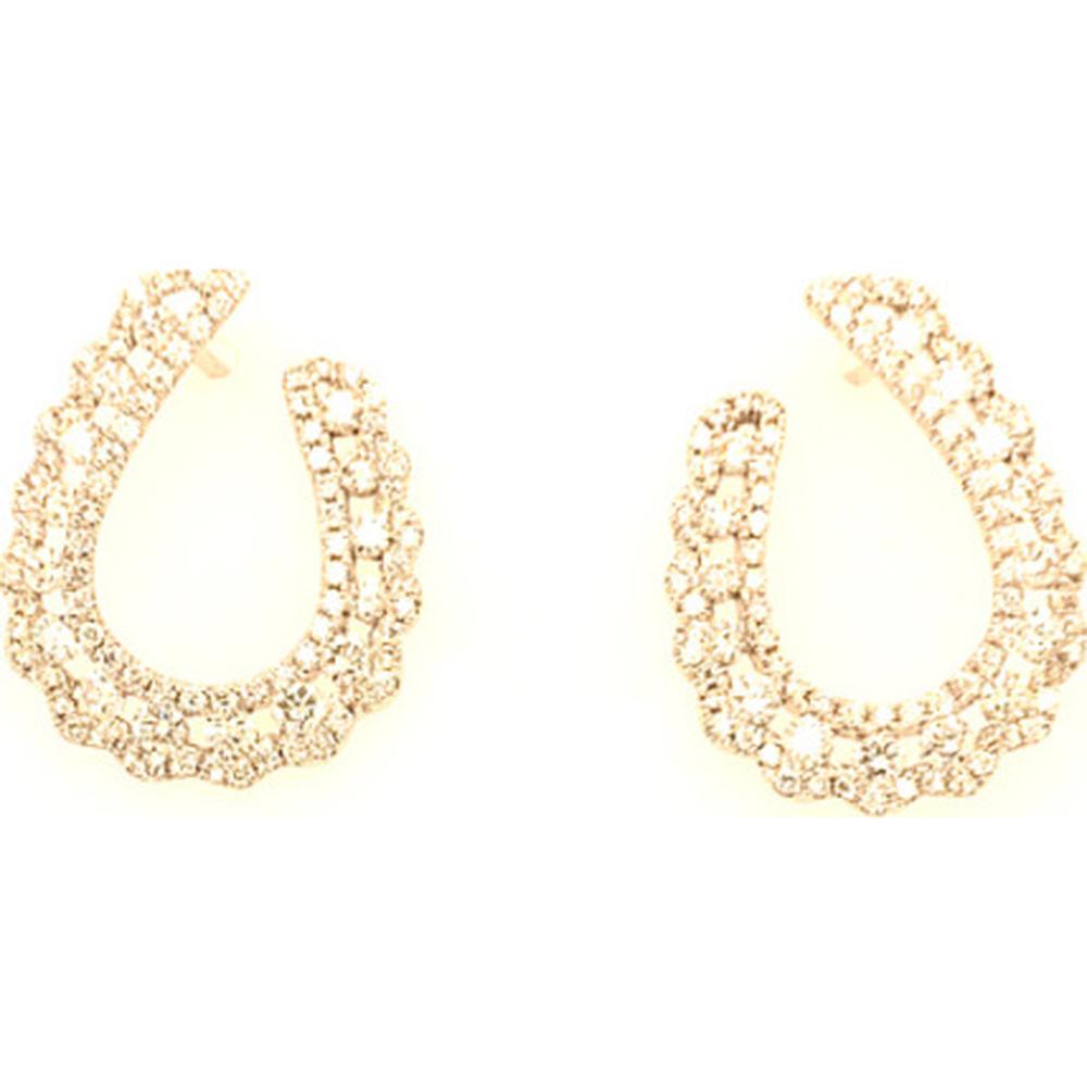 18K Yellow Gold Open Pear-Shaped Diamond Earrings by Afarin