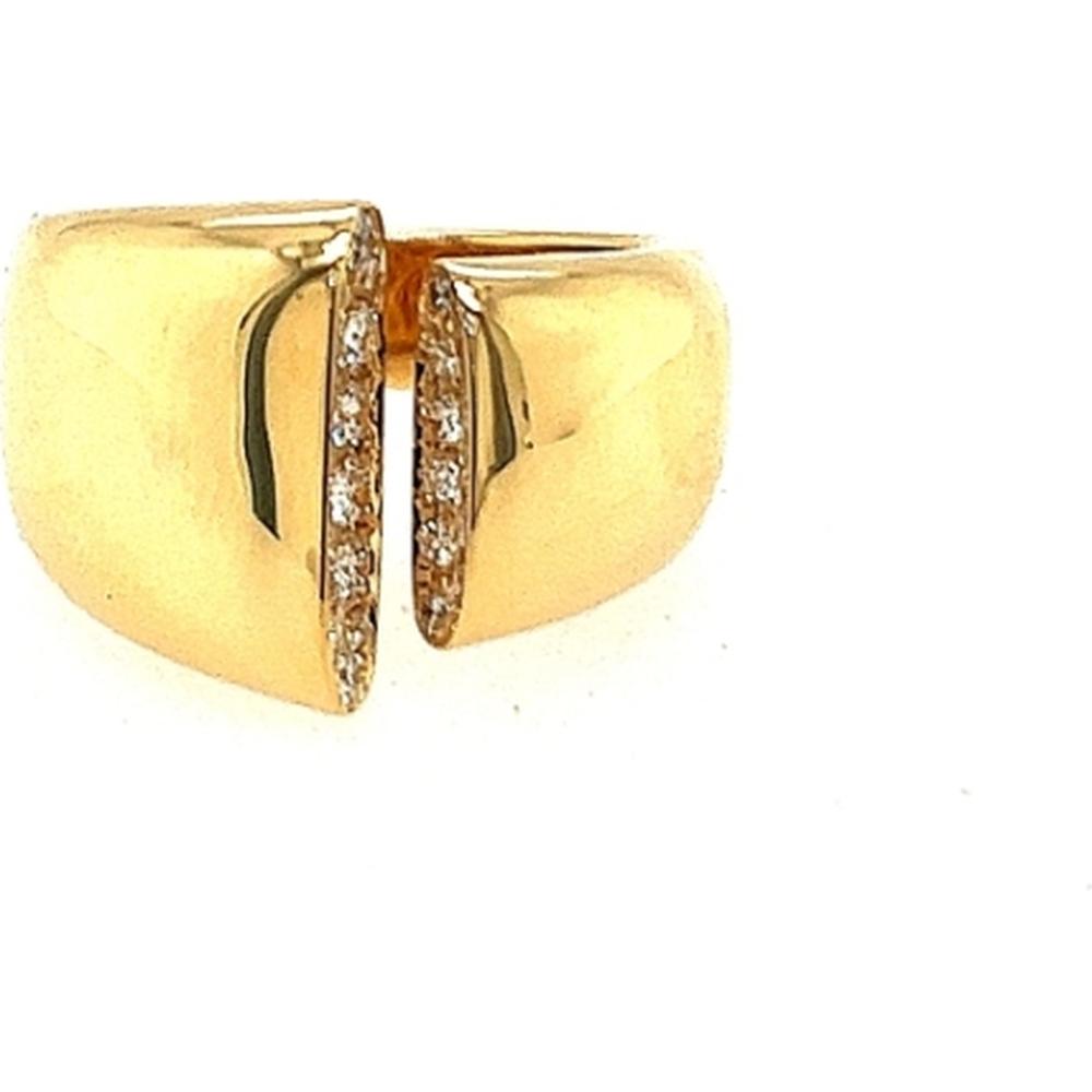 18K Yellow Gold Open Split Ring with Diamond Accents by Afarin
