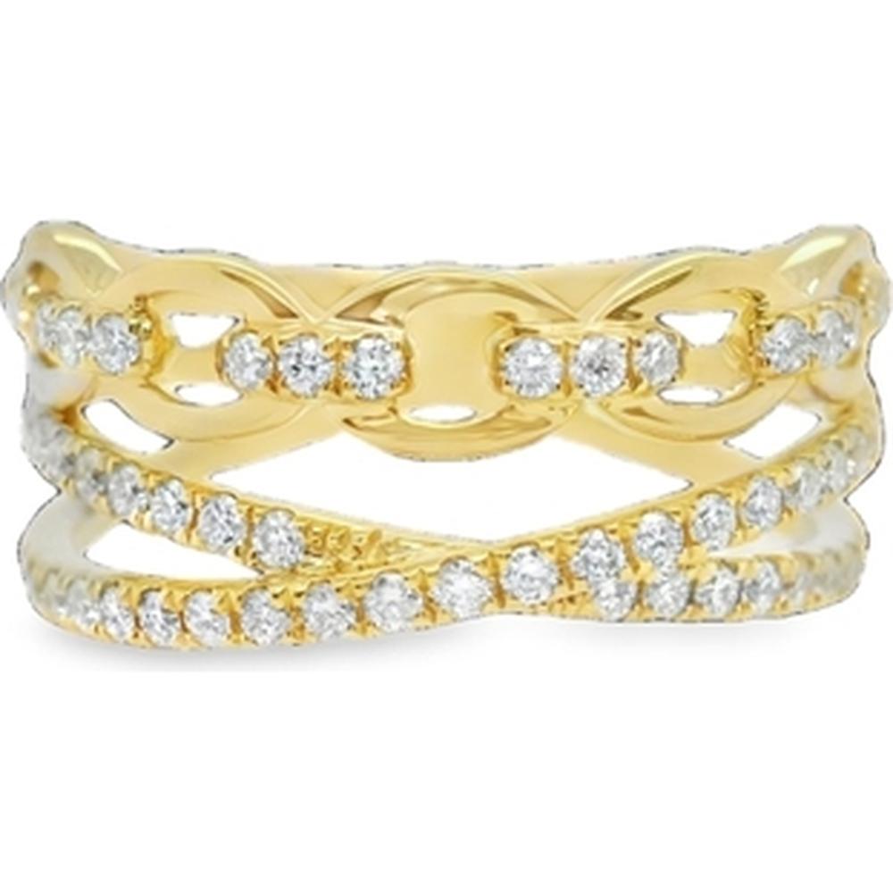 18K Yellow Gold Openwork Diamond Ring with Round Diamonds by Afarin