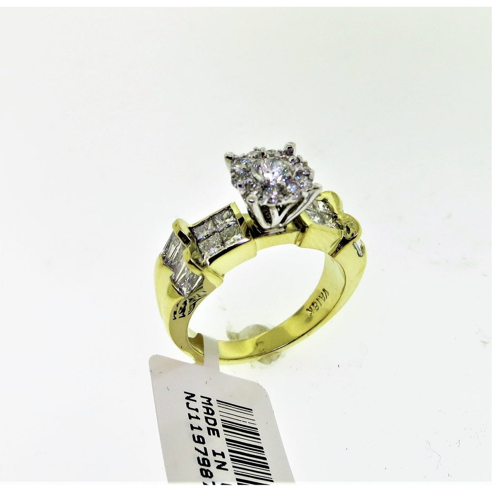 18K Yellow Gold Oval Cut Semi-Mount Ring with Channel Set Diamonds - 2.28 Carat Total Diamond Weight by Auriventus