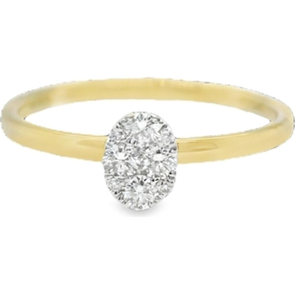 18K Yellow Gold Oval Diamond Solitaire Ring by Afarin