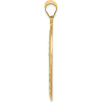 18K Yellow Gold Oval St. Christopher Medal Pendant with Satin and Polished Finish - 37.5mm