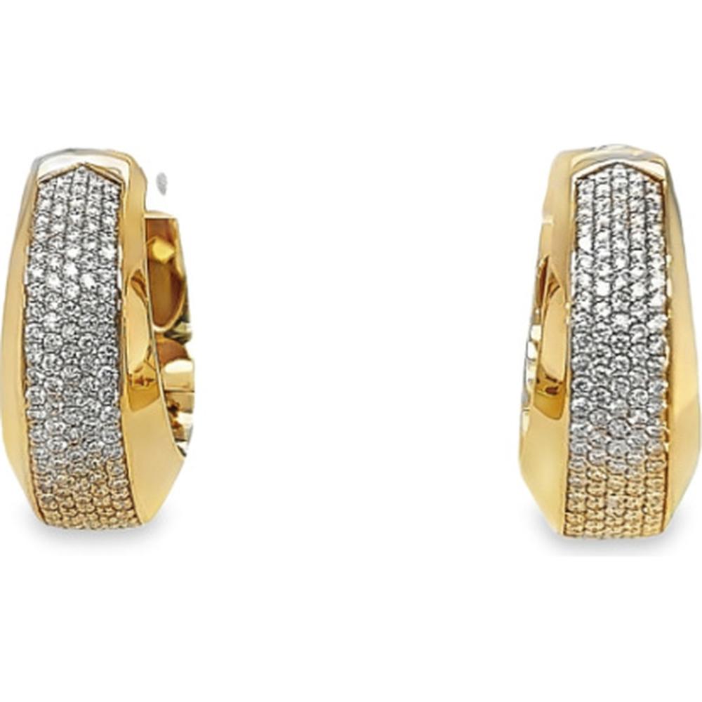18K Yellow Gold Pavé Diamond Huggie Earrings by Afarin