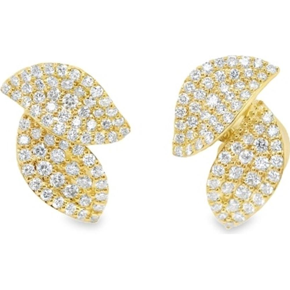 18K Yellow Gold Pavé Diamond Motif Earrings by Afarin