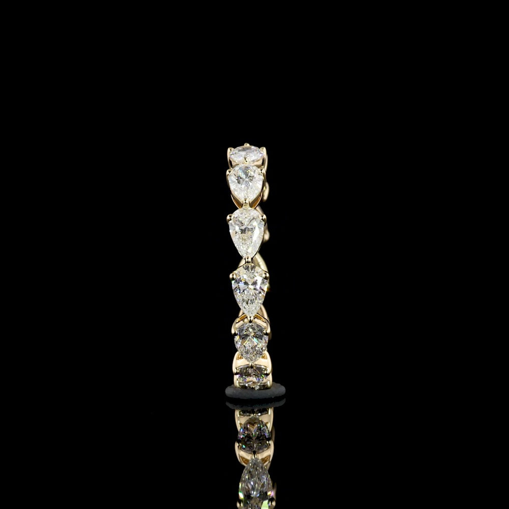 18K Yellow Gold Pear Shape Eternity Band with East-West Set Lab Diamonds - 2.02 Carat Total Diamond Weight - Covaloro Fine Jewelry
