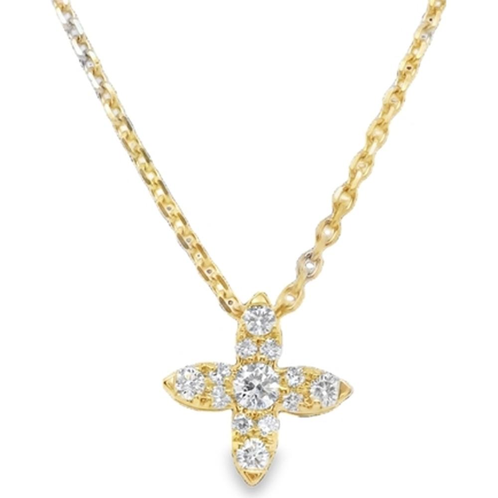 18K Yellow Gold Pendant Necklace with Round Diamonds by Afarin