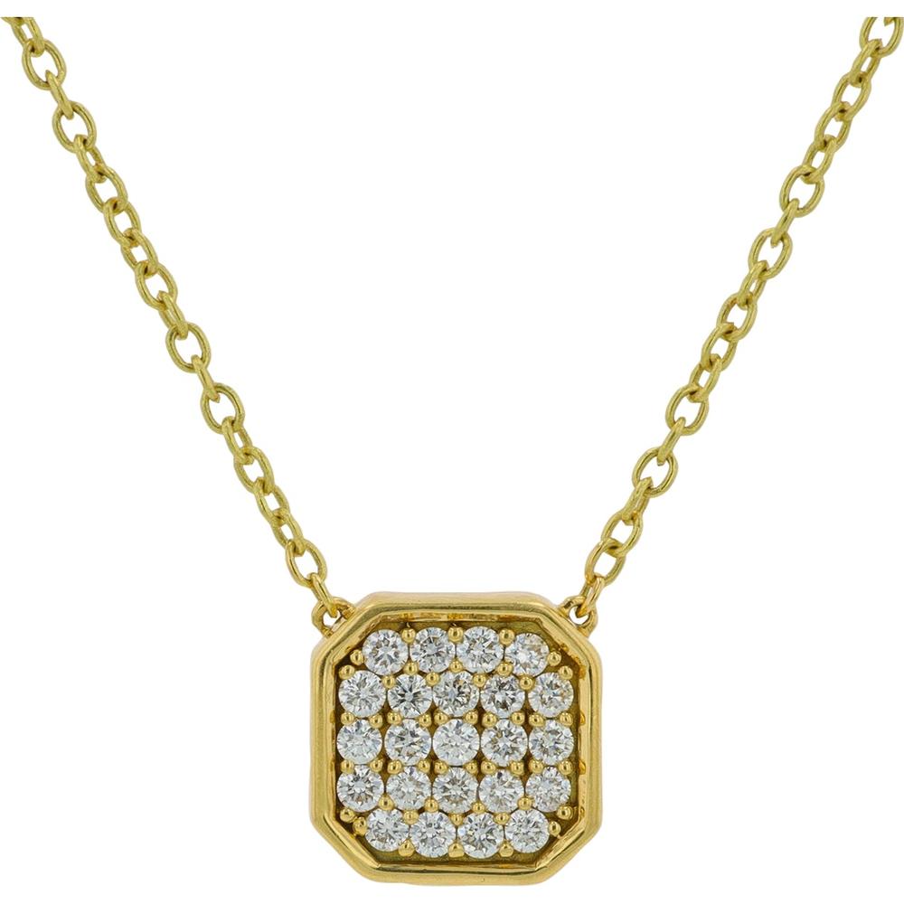 18K Yellow Gold Penny Preville Geometric Pavé Diamond Pendant Necklace on 18" Chain - 0.41 Carat Total Diamond Weight