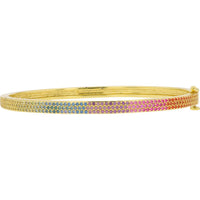 18K Yellow Gold Penny Preville Sapphire Ombré Bangle Bracelet - 1.50 Carat Total Sapphire Weight - 7"