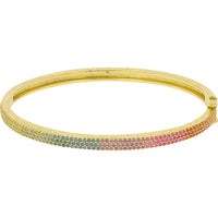 18K Yellow Gold Penny Preville Sapphire Ombré Bangle Bracelet - 1.50 Carat Total Sapphire Weight - 7"