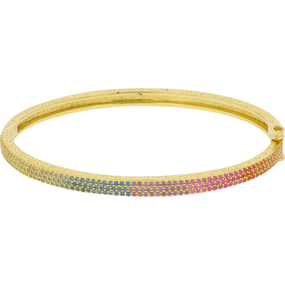 18K Yellow Gold Penny Preville Sapphire Ombré Bangle Bracelet - 1.50 Carat Total Sapphire Weight - 7"
