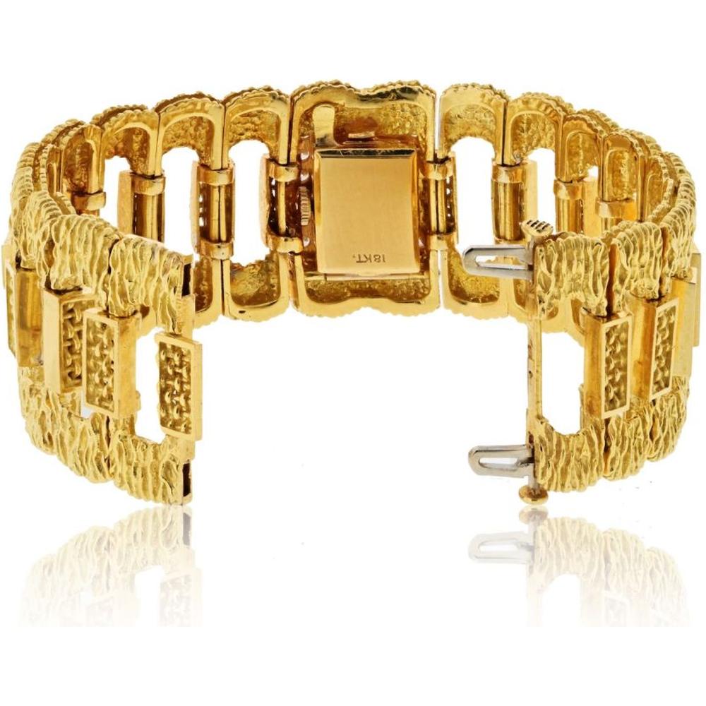 18K Yellow Gold Piaget Vintage Watch with Diamond Halo - 105.6 Grams Total Weight