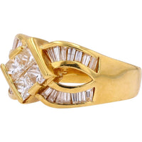 18K Yellow Gold Quad Invisible Set Center Diamond Ring - 1.83 Carat Total Diamond Weight