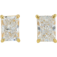 18K Yellow Gold Radiant Cut Lab Grown Diamond Stud Earrings - 0.50 Carat Total Diamond Weight