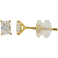 18K Yellow Gold Radiant Cut Lab Grown Diamond Stud Earrings - 0.50 Carat Total Diamond Weight