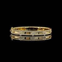 18K Yellow Gold Round Bangle Bracelet with Bezel Set Lab Diamonds - 1.19 Carat Total Weight, E-F Color, VS Clarity - Covaloro Fine Jewelry