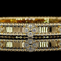 18K Yellow Gold Round Bangle Bracelet with Bezel Set Lab Diamonds - 1.19 Carat Total Weight, E-F Color, VS Clarity - Covaloro Fine Jewelry