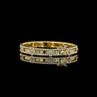 18K Yellow Gold Round Bangle Bracelet with Bezel Set Lab Diamonds - 1.19 Carat Total Weight, E-F Color, VS Clarity - Covaloro Fine Jewelry