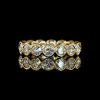 18K Yellow Gold Round Brilliant Cut Eternity Band with Half-Bezel Set Lab Diamonds - 2.31 Total Carat Weight, E-F Color, VS Clarity - Covaloro Fine Jewelry