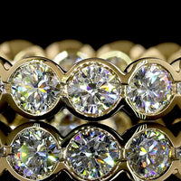 18K Yellow Gold Round Brilliant Cut Eternity Band with Half-Bezel Set Lab Diamonds - 2.31 Total Carat Weight, E-F Color, VS Clarity - Covaloro Fine Jewelry