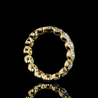 18K Yellow Gold Round Brilliant Cut Eternity Band with Half-Bezel Set Lab Diamonds - 2.31 Total Carat Weight, E-F Color, VS Clarity - Covaloro Fine Jewelry