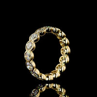 18K Yellow Gold Round Brilliant Cut Eternity Band with Half-Bezel Set Lab Diamonds - 2.31 Total Carat Weight, E-F Color, VS Clarity - Covaloro Fine Jewelry