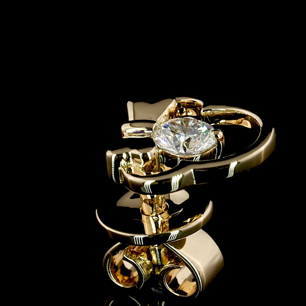 18K Yellow Gold Round Brilliant Cut Lab Diamond Stud Earrings - 0.11 Carat Total Weight, E-F Color VS Clarity - Covaloro Fine Jewelry