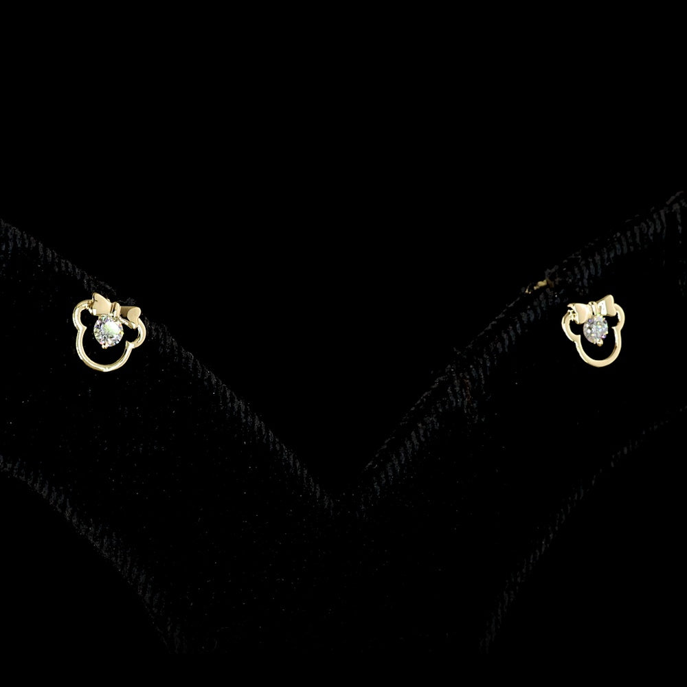 18K Yellow Gold Round Brilliant Cut Lab Diamond Stud Earrings - E-F Color VS Clarity - 0.10 Carat Total Weight (0.05 Carat Each Stone) - Covaloro Fine Jewelry