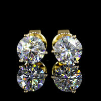 18K Yellow Gold Round Brilliant Cut Martini Stud Earrings with Lab Diamonds - 0.78 Carat Total Weight (E-F Color, VS2 Clarity, IGI Certified) - Covaloro Fine Jewelry