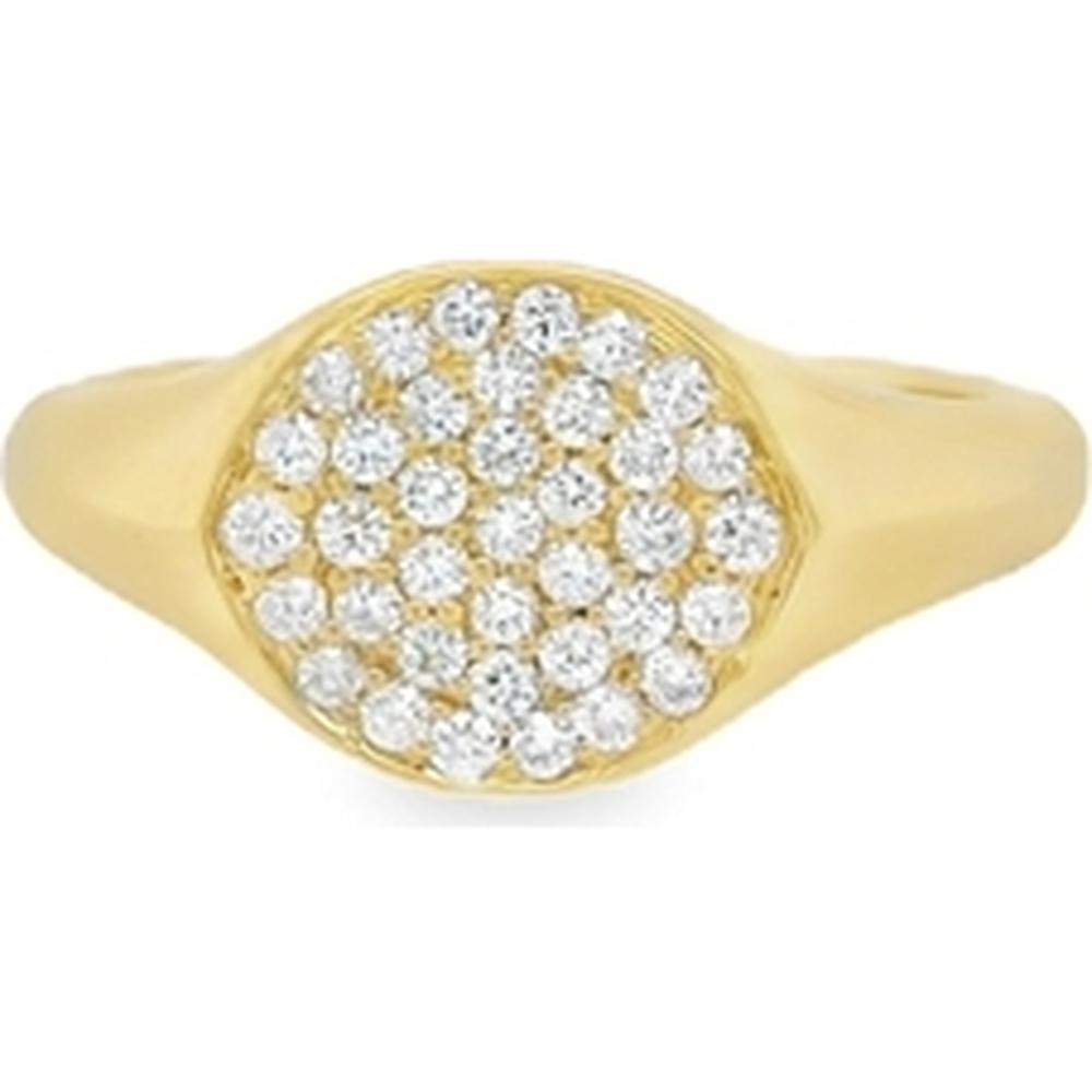 18K Yellow Gold Round Diamond Cluster Ring by Afarin