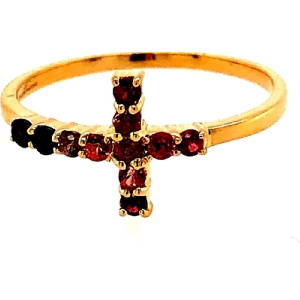 18K Yellow Gold Round Multi Sapphire Motif Ring by Afarin