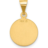 18K Yellow Gold Round Our Lady of Perpetual Help Satin and Polished Pendant Medal