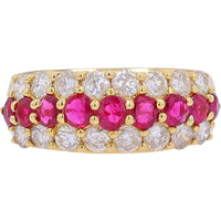 18K Yellow Gold Ruby and Diamond Ring with 1.10 Carat Total Diamond Weight and 1.00 Carat Total Ruby Weight