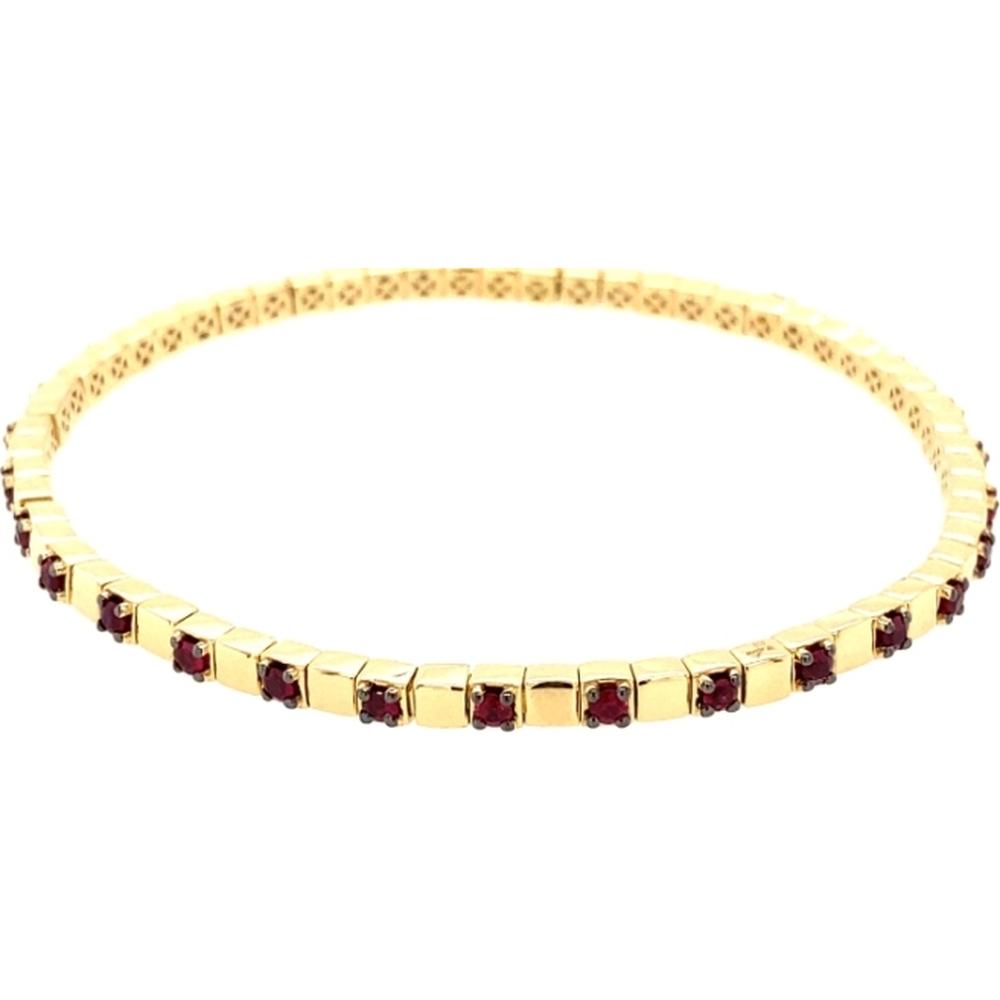 18K Yellow Gold Ruby Bangle Bracelet by Afarin
