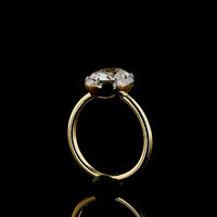 18K Yellow Gold Solitaire Ring with 2.74 Carat Cushion Brilliant Lab-Grown Diamond, Black Rhodium Accent & IGI Certification - Covaloro Fine Jewelry